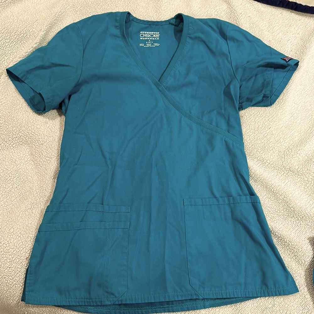 Teal scrub top